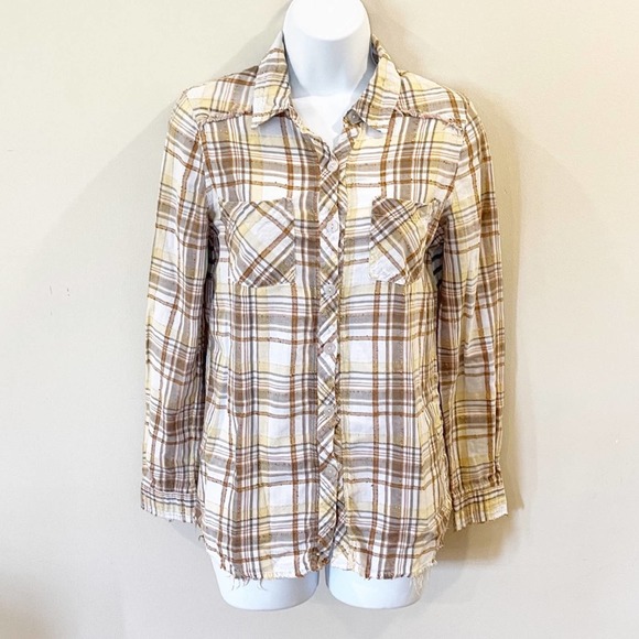 Free People We The Free Park Ranger Plaid Top XS - Picture 1 of 15